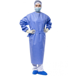 Disposable gowns for profesionals and visitors 40 gr blue color