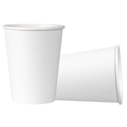 Gobelets 8oz Papier + PE blanc sans personnalisation ø80mm