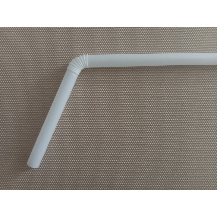 Paille Amidon de Maïs PLA Réutilisable Emballée Flexible Blanche