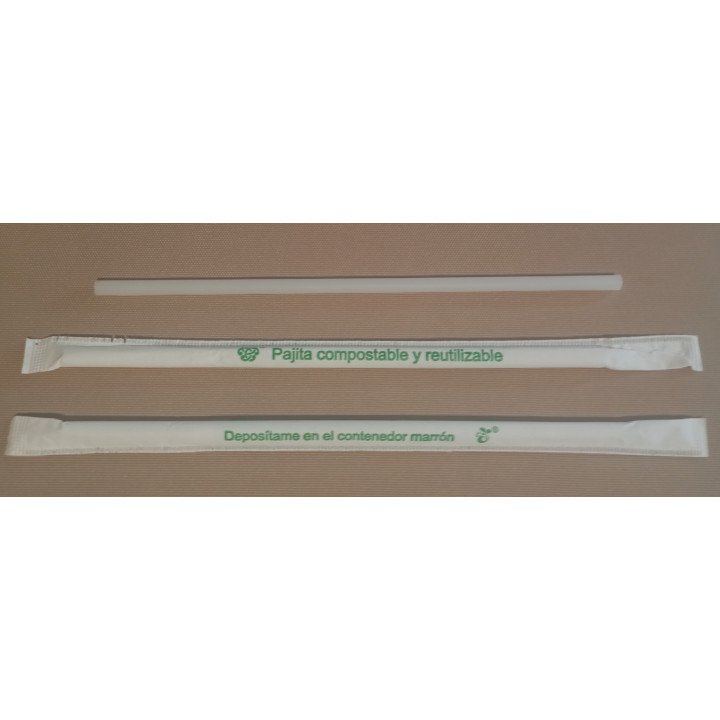 cañiita  compostable blanca recta