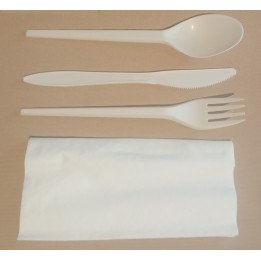 Cubierto set picnic CPLA, completo, total biodegradable y compostable