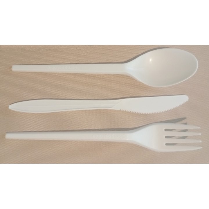 Kit couverts de pique-nique complet, biodégradables et compostables, amidon de maïs
