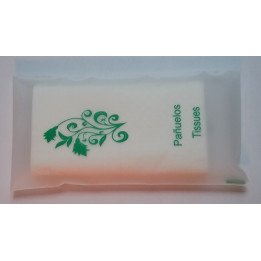 Lenços tissue de celulose em saqueta