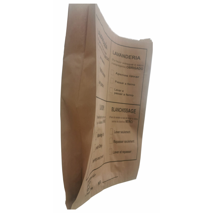 sac à linge chambre hôtel en papier kraft