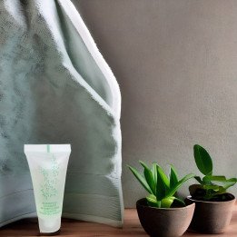 Champô de fragancia aloe vera em bisnaga 20 ml banho hotel