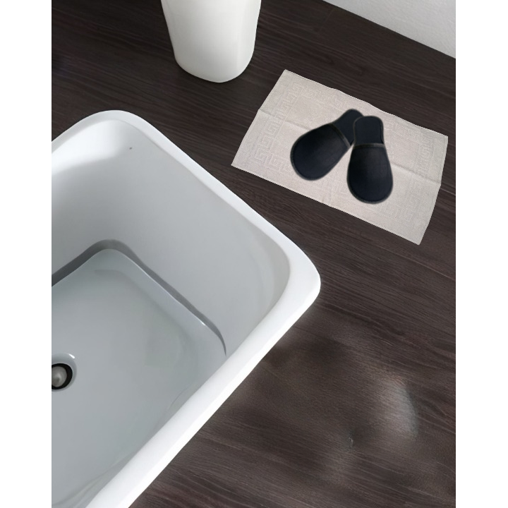 Pantoufles jetables en polyester et semelle épaisse en noir