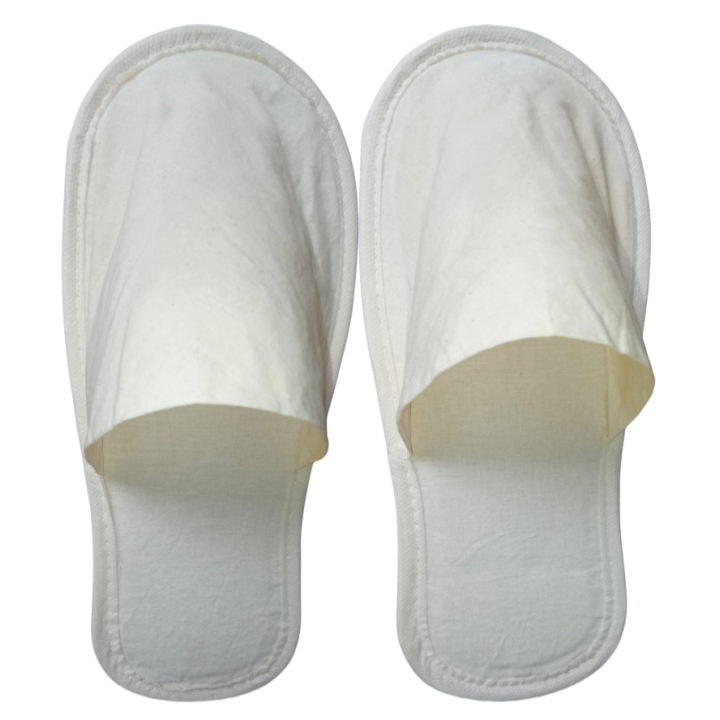 Biodegradable and ecological slippers, made of cotton fabric, plastic-free