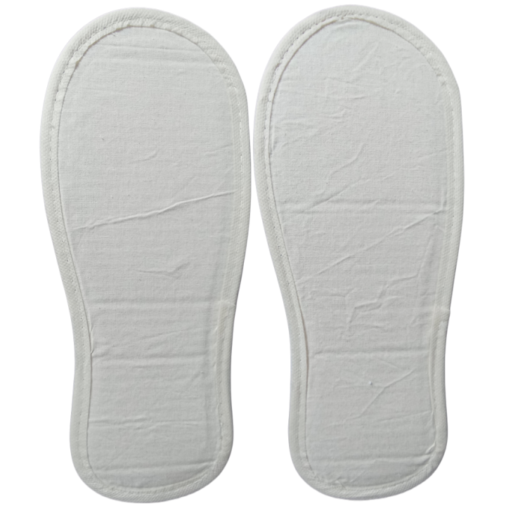 Biodegradable and ecological slippers, made of cotton fabric, plastic-free