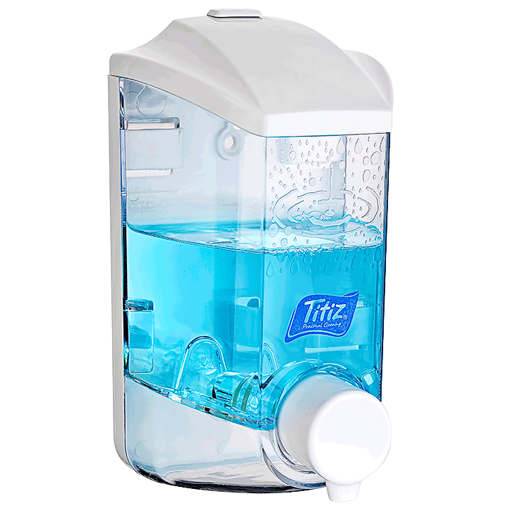 Liquid soap dispenser in bathrooms of hotels, collectives, hospitals,