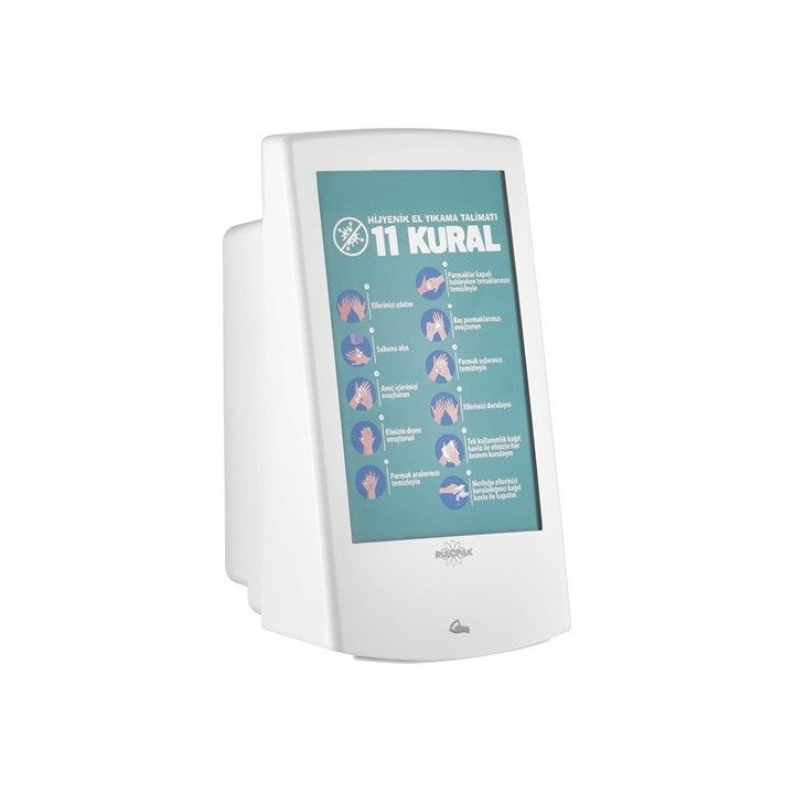 Dispensador jabón espuma con pantalla de publicidad para restaurantes