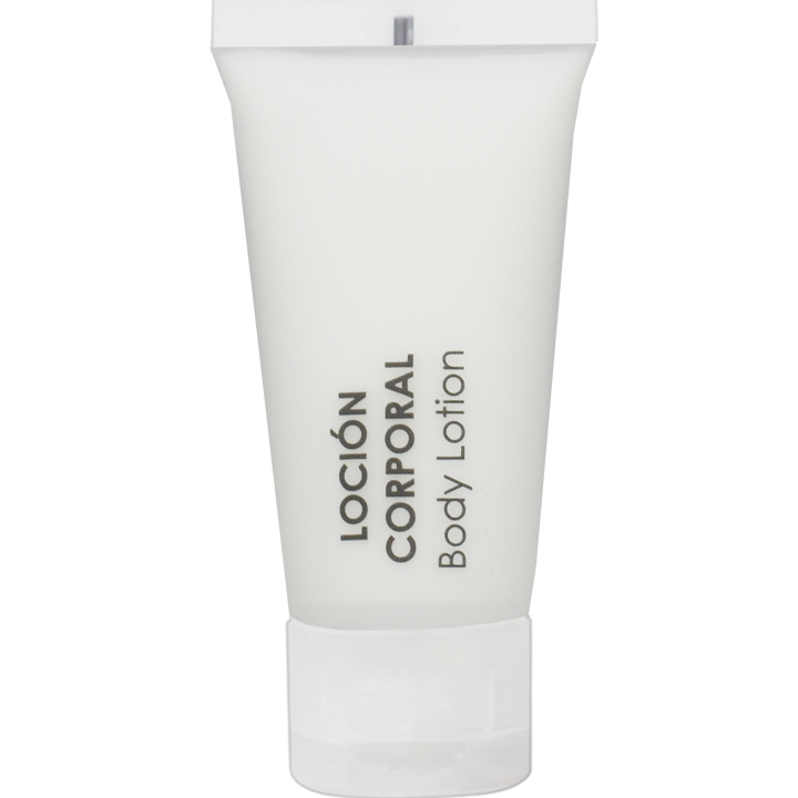 Loción corporal en tubo de hotel amenities, con nutrientes para la piel