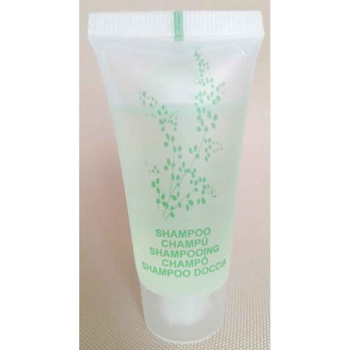 Shampoo profumato all'aloe vera in tubetto da 20 ml per bagni di hotel