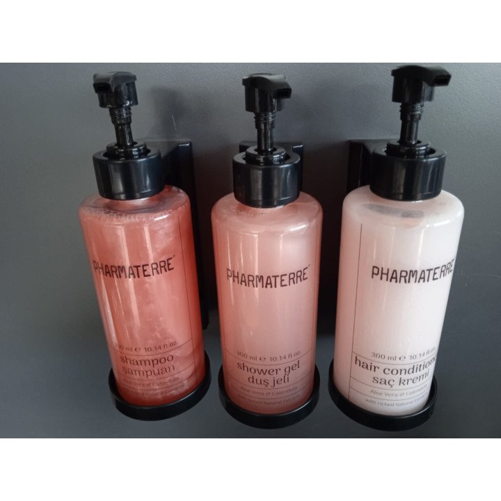 Mix shampoo e gel de banho em formato dispensador para banheiro de hotel