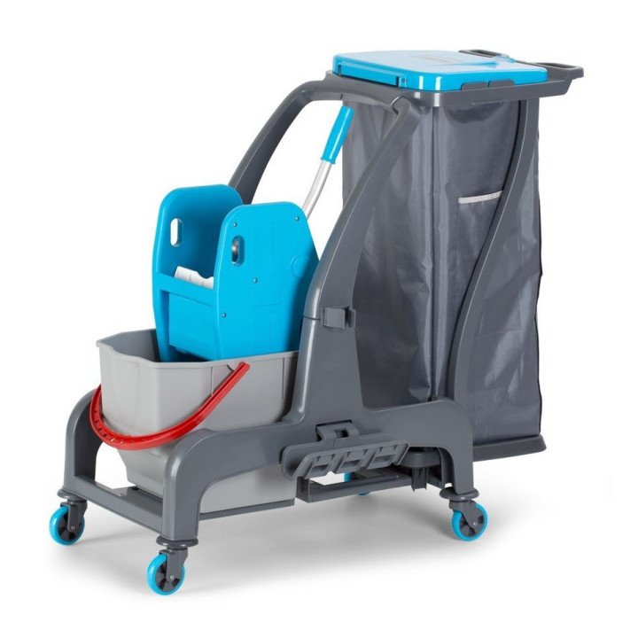 Carrello pulizia con secchio, pressa e sacco