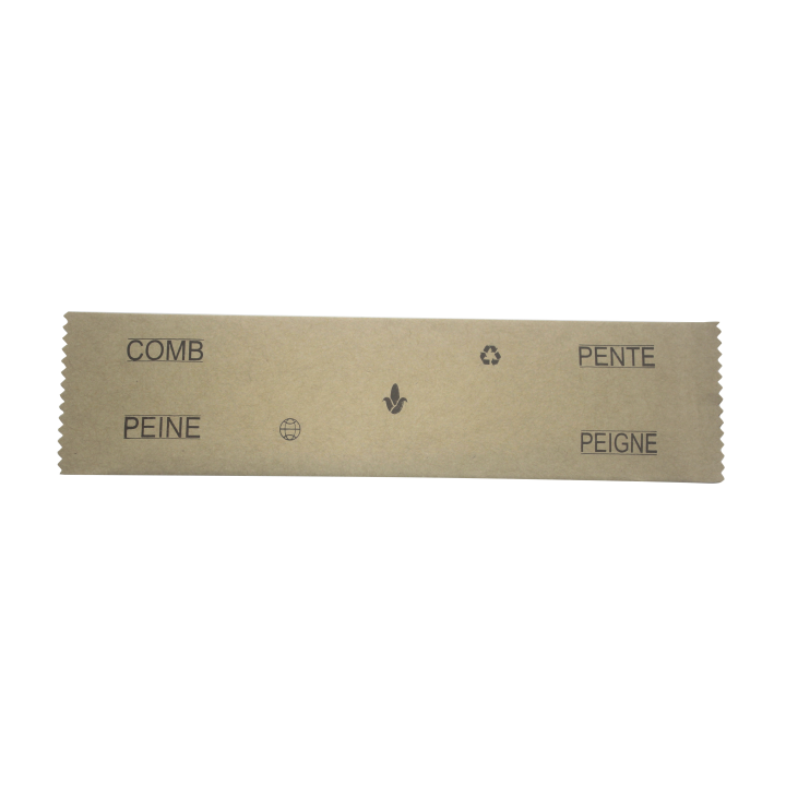 Pente biodegradável em saqueta papel reciclado para hotéis