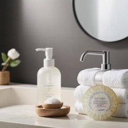 Saponetta per hotel 15 gr, plissettata in carta, prodotti sostenibili senza plastica
