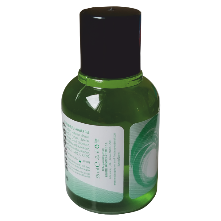 Shower gel of freshness in bottle for hotel bathroom