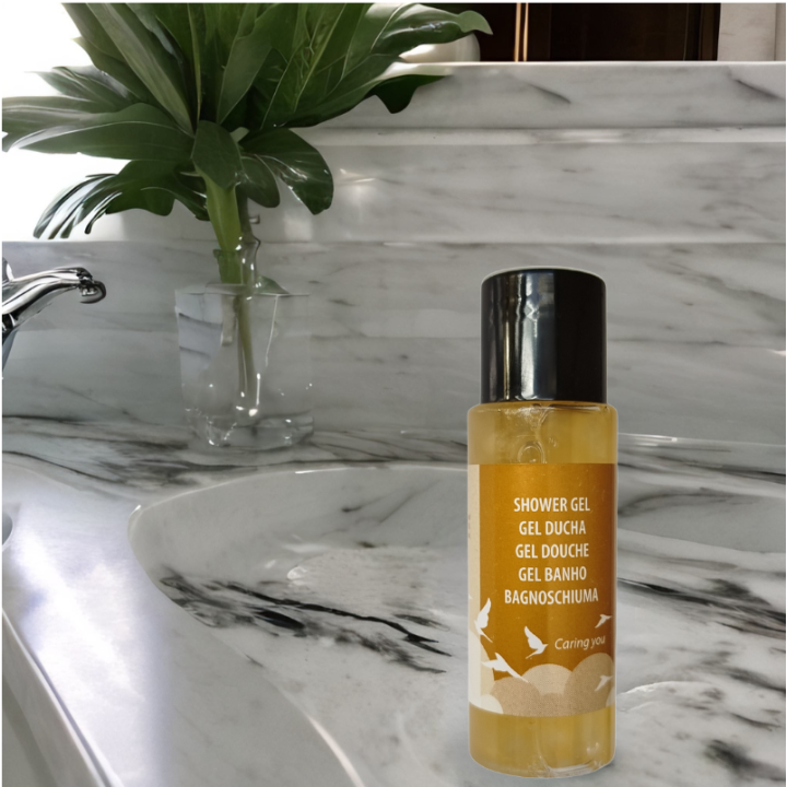 Gel doccia da linea cortesia per bagni di hotel in flacone da 20 ml