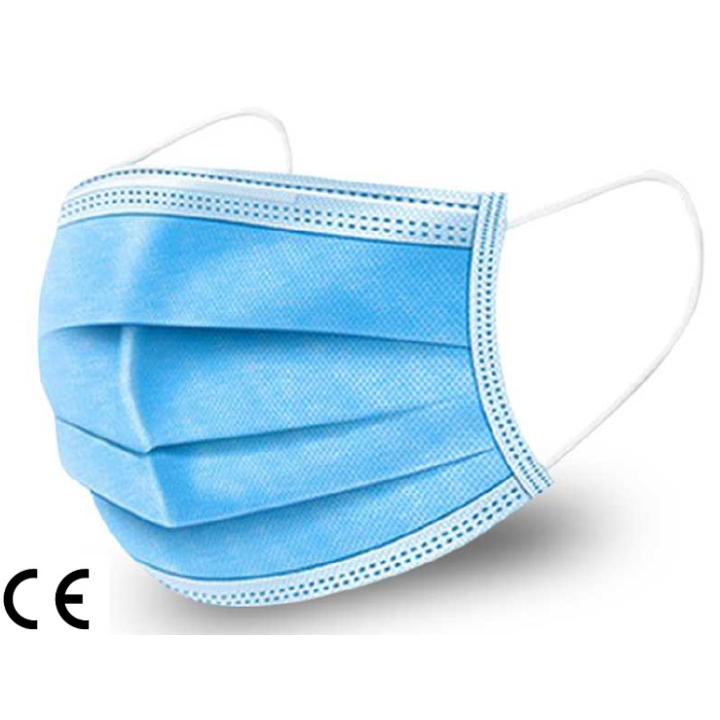 Masques chirurgicaux jetables certifié Type IIR TST bleu