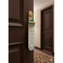 Hotel door sign, Do Not Disturb DND, modern and inclusive design