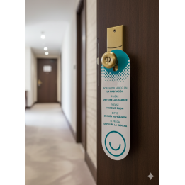 DND signs with flexible die-cut for hotel doors, made of PVC