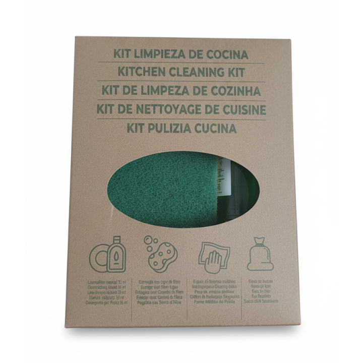 Kitchen Cleaning Kit in Kraft Box | Eco-Friendly Amenities for Tourist Apartments