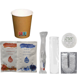 Kit Completo de Amenities para Hotel, Camping y Apartamento