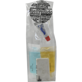 Premium Hotel Amenities Kit for 3-star & 4-star with 20ml tubes, 10gr soap, dental set