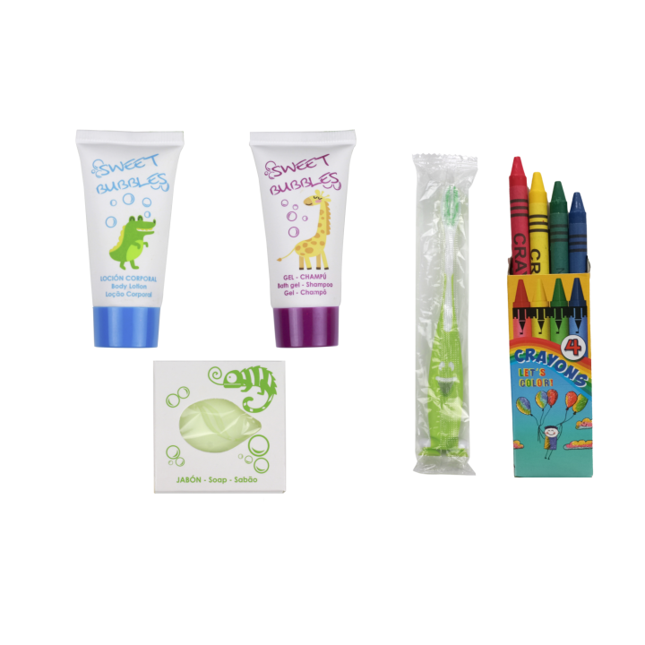 Kit Amenities Infantil: Hotel, Guardería, Hospital
