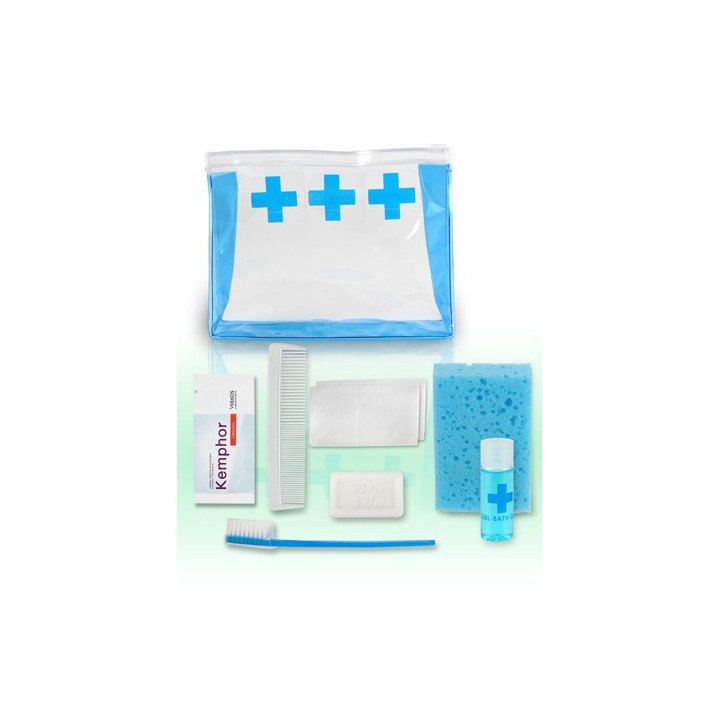 Hospital patient hygiene kit with toiletry bag﻿