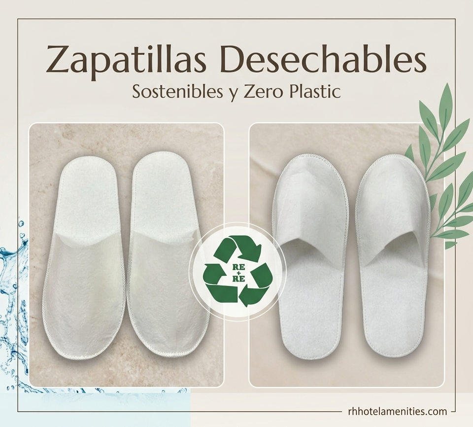 Disposable and recycled hotel slippers zero plastic made of recycled felt
