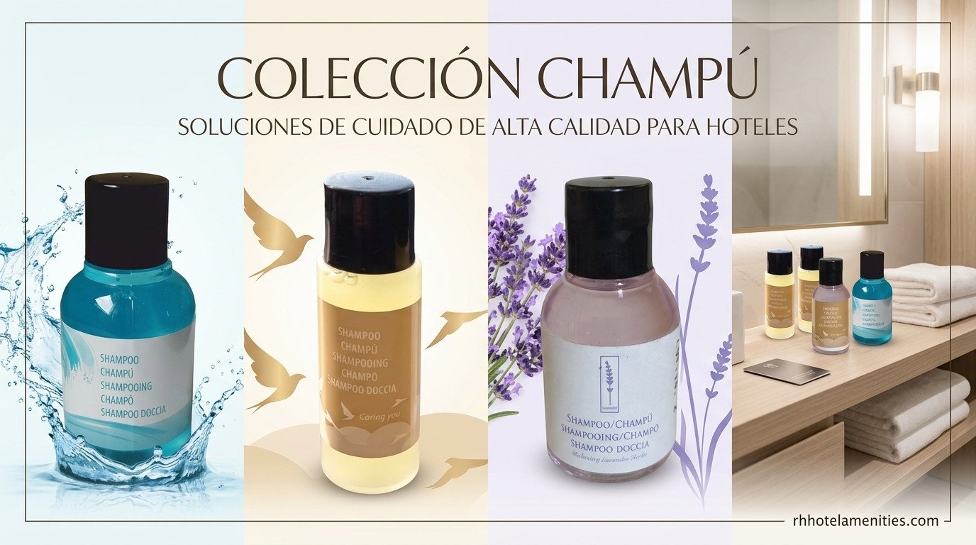 Shampoo for hotel bathroom in bottle, tube, sachet in 10, 20, 35 ml