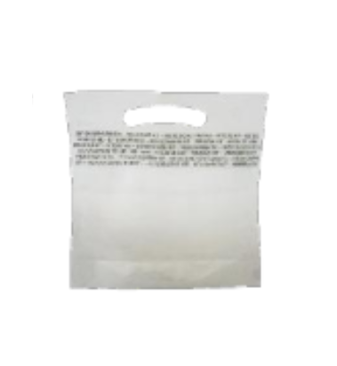 Translucent toiletry bag with handle and recyclable marking